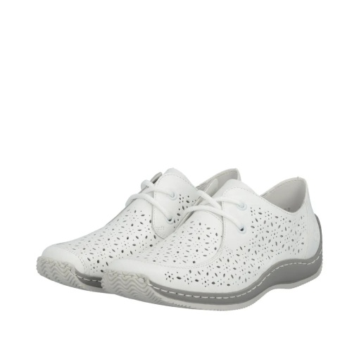 Pantofi dama de vara din piele naturala, Rieker L1722-80, alb - Img 4