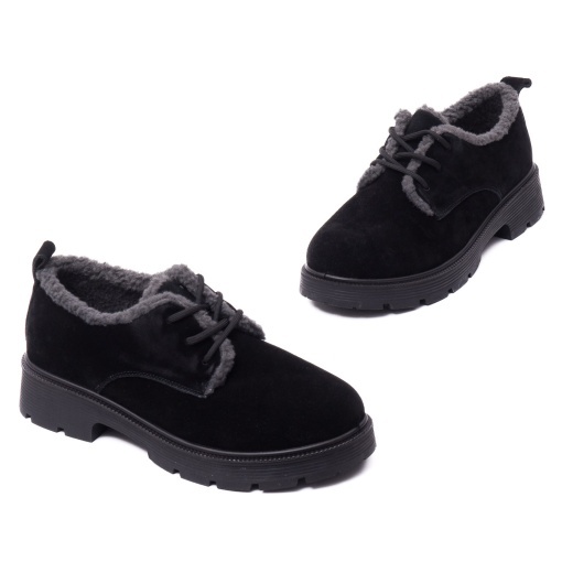Pantofi dama din piele intoarsa, Karisma J8J870012A 01-I, negru - Img 2