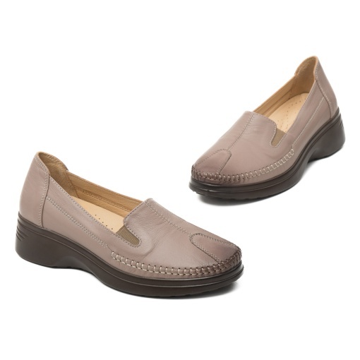 Pantofi dama din piele naturala, BIO.Flex, 134 B, bej - Img 2