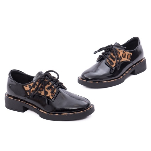 Pantofi dama din piele naturala lacuita, Epica D7A203-M107-G575A 01-L, negru - Img 2