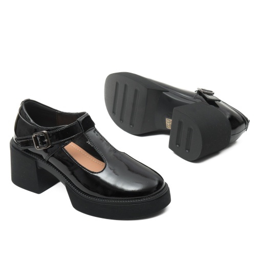Pantofi dama din piele naturala lacuita, Karisma, J8J870007B 01-L, negru - Img 4