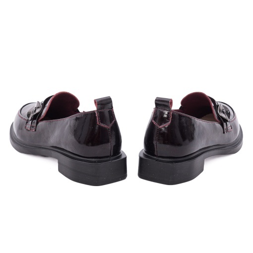 Pantofi dama eleganti din piele naturala lacuita, PASS Collection 1X490002B 23-L, bordo - Img 6