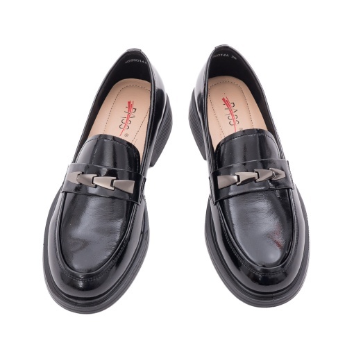 Pantofi dama eleganti din piele naturala lacuita, PASS Collection 1M590014A 01-L, negru - Img 4
