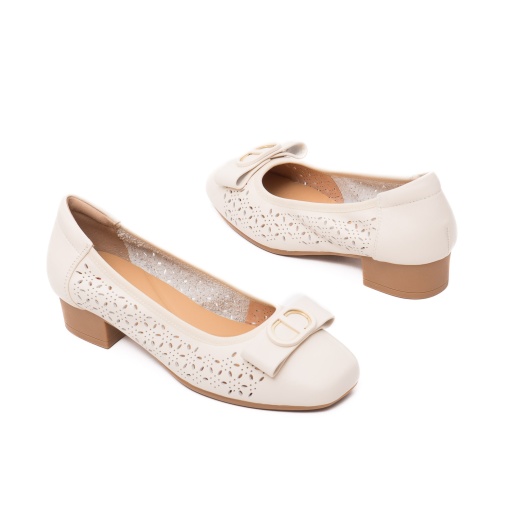 Pantofi dama eleganti, piele naturala, M4M460006B 52-N, crem - Img 3