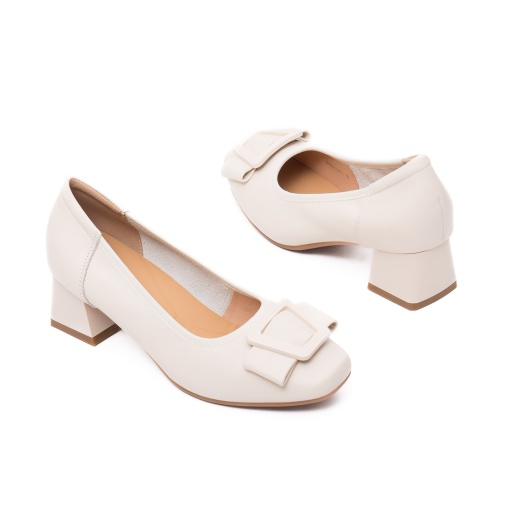 Pantofi dama eleganti, piele naturala, M4M460008C 52-N, crem - Img 3