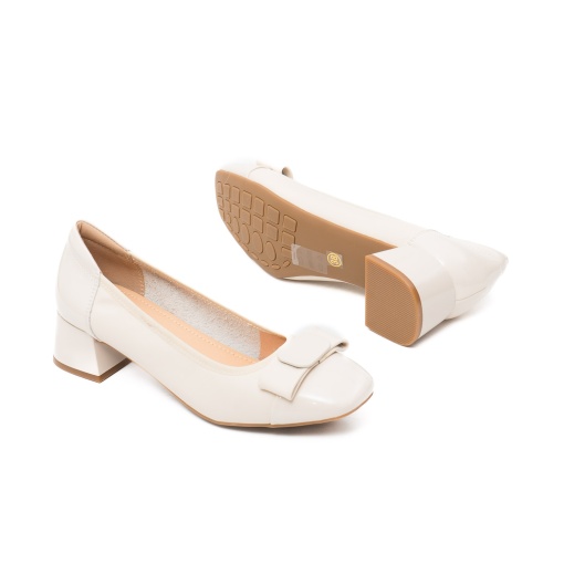 Pantofi dama eleganti, piele naturala, M4M460009B 52-N, crem - Img 4