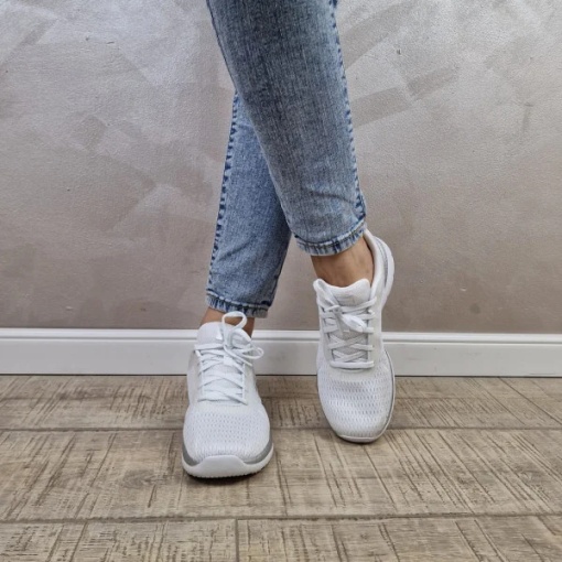 Pantofi dama sport din material textil, Skechers BOUNTIFUL - QUICK PA 12607 WSL WHITE/SI, alb - Img 6