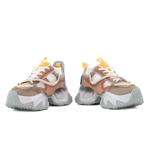 Pantofi dama sport din piele mix Feeling 5022, verde - Img 5