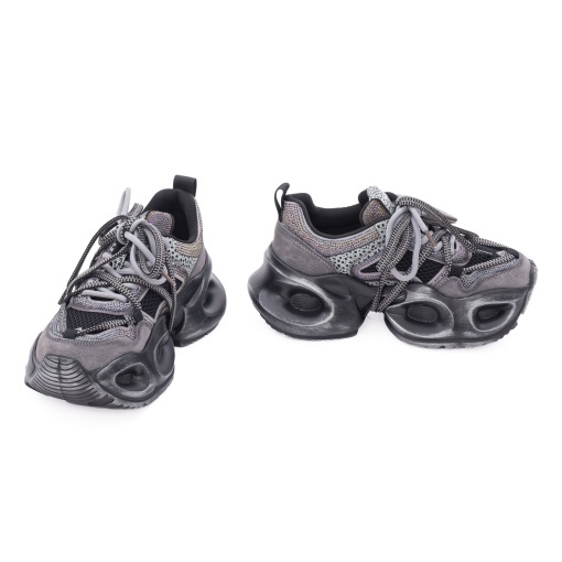 Pantofi dama sport din piele mix, Gryxx 1SW90002B 14-Z, gri - Img 4