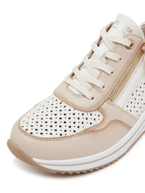 Pantofi dama sport din piele mix, Remonte D0T14-81, bej - Img 2
