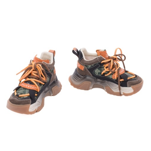 Pantofi dama sport din piele naturala intoarsa, PASS Collection, 1LY90001B H6-I, maro diverse - Img 3