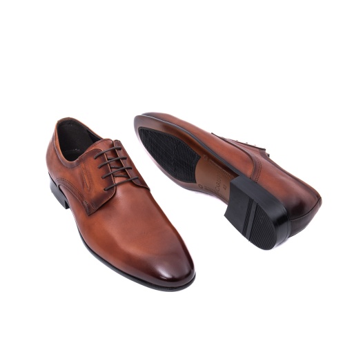 Pantofi eleganți bărbați Caribu 3MKD1-16-6B 16-N maro cognac piele naturală, office - Img 3