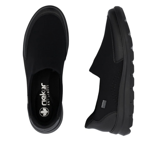 Pantofi impermeabili slip-on damă Rieker Z0054-00, negru, talpă joasă - Img 9