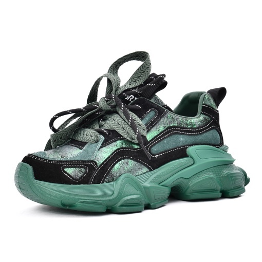 Pantofi sport dama din piele mix, Gryxx, 3OY5757 L2-Z, verde