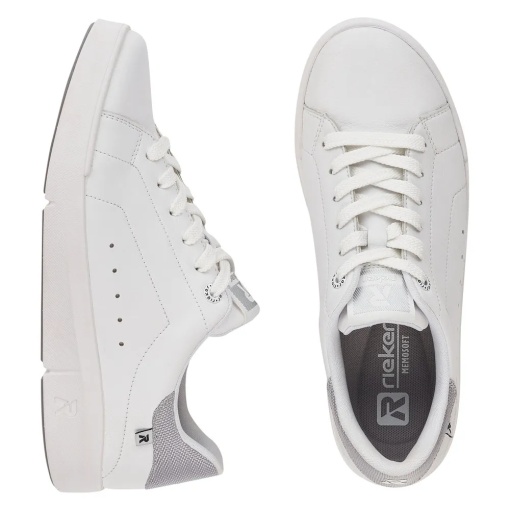 Pantofi Sport Damă Rieker 41902-80 Albi - Piele Naturală - MemoSoft - Img 9