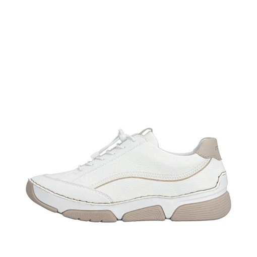 Pantofi Sport Damă Rieker 45969-80 Albi - Confort Antistress - Piele Ecologică - Img 4