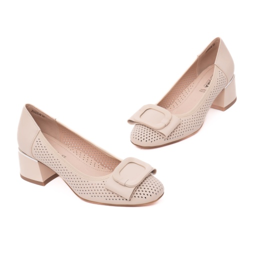 Pantofi vara dama din piele naturala, Karisma, JYJY60007B 52-N, crem - Img 2
