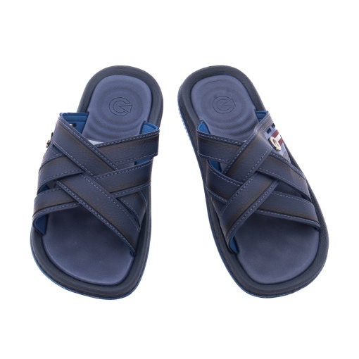 Papuci barbati din piele eco, Cartago, 9B12317-BF018 FIJI ESSENCIAL SLIDE A, bleumarin - Img 5