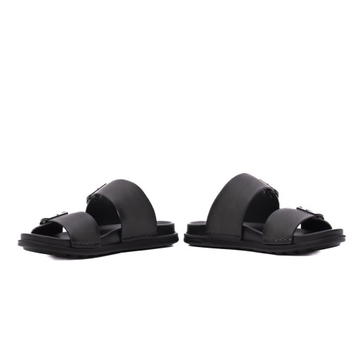Papuci barbati din piele naturala, Otter 28Z580019C 51-N, gri inchis - Img 5