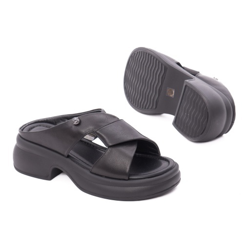 Papuci dama din piele naturala, Karisma 9NMA80002A 01-N, negru - Img 4