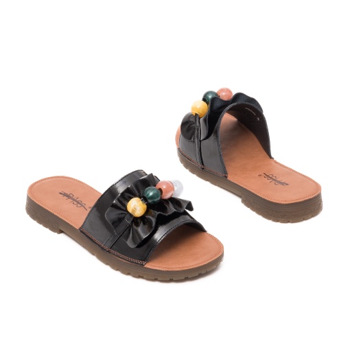 Papuci dama piele cu accesoriu, X4X440016A 01-1 - Img 6