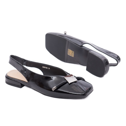 Sabot cu bareta dama din piele naturala lacuita, Epica 7QXS80016C 01-L, negru - Img 4