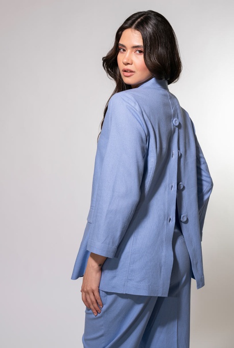 Sacou dama uni din in PARMA, Hermosa, bleu - Img 2
