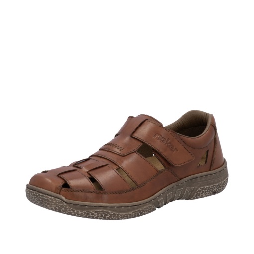 Sandale bărbătești casual, Rieker 03578-24 din piele naturala, maro - Img 3