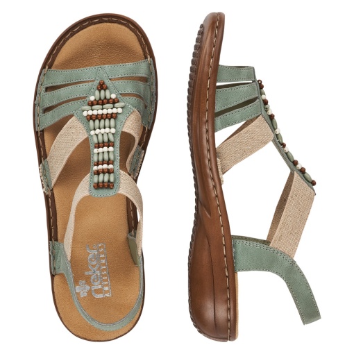 Sandale dama casual, piele ecologica, 60851-52, olive - Img 9