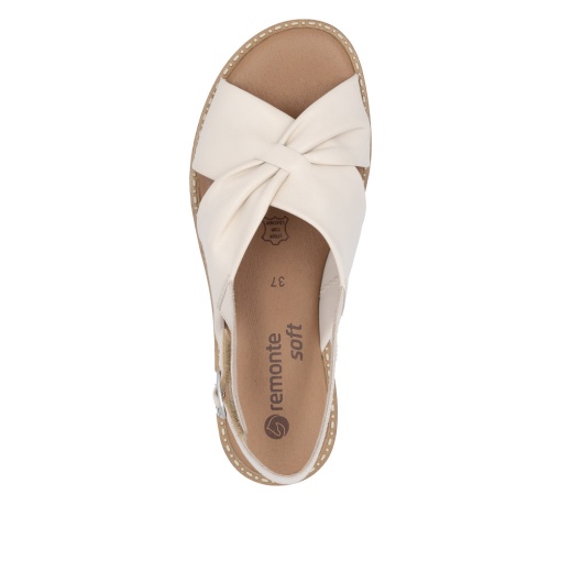 Sandale dama casual, Remonte D3674-60 din piele naturala, crem - Img 7