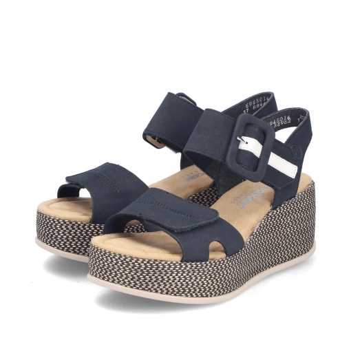 Sandale dama din piele ecologica, Rieker 69450-14, bleumarin - Img 4