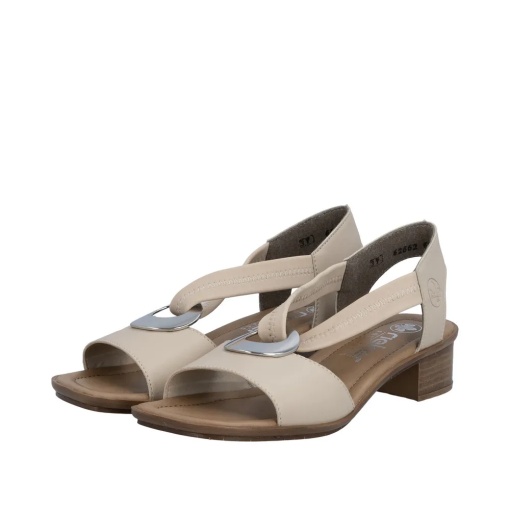Sandale dama din piele mix, Rieker 62662-62, bej - Img 4