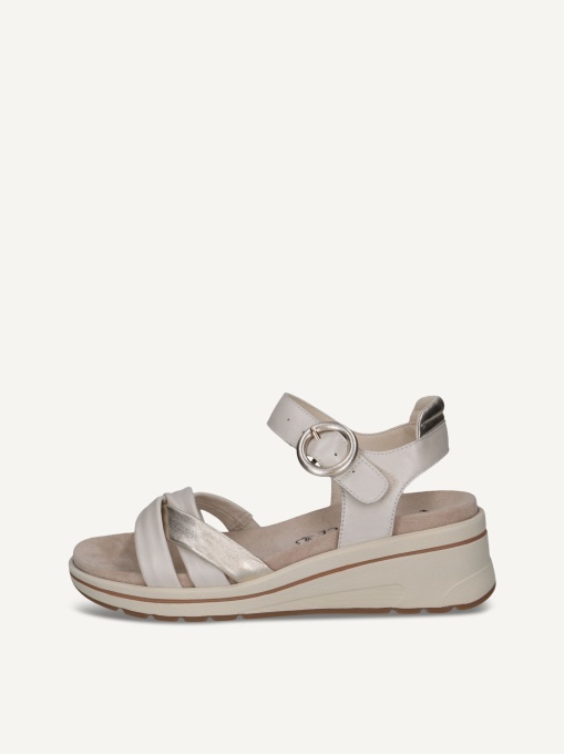 Sandale dama din piele naturala, Caprice 9-28304-46 156 OFFWHITE PERLA, alb - Img 4