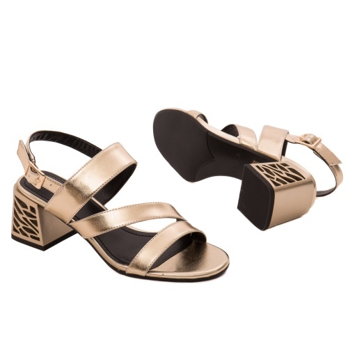 Sandale dama din piele naturala, Epica Z9L230-A632-ZP192TH2 12-N, auriu - Img 4