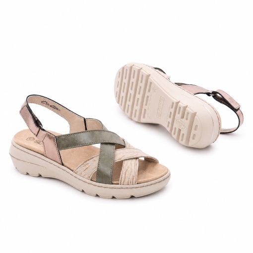 Sandale dama din piele naturala intoarsa, Suave SU20003T KRABI 97-I, bej diverse - Img 4
