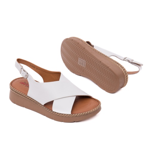 Sandale dama din piele naturala, PASS Collection, 7IKL60020D 13-N, alb - Img 4
