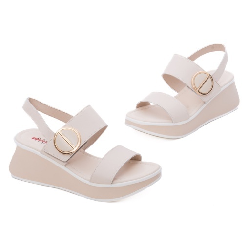 Sandale dama din piele naturala, PASS Collection 97DN80004B 52-N, crem - Img 2