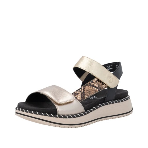 Sandale dama din piele naturala, Remonte D3J50-90, gri metal - Img 2