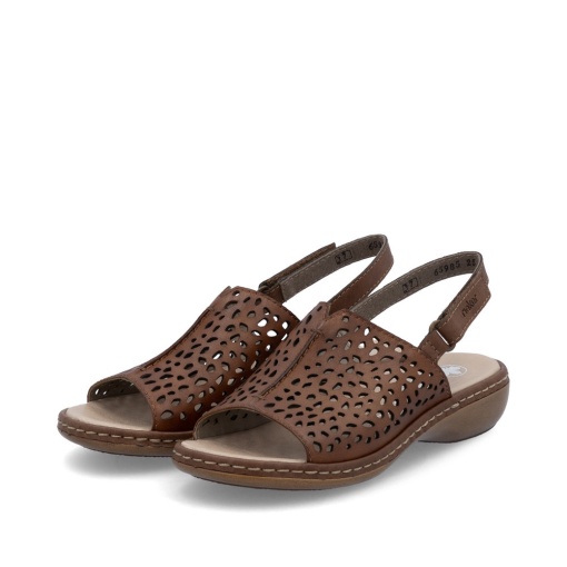 Sandale damă piele Rieker 65985-25 maro - Img 4