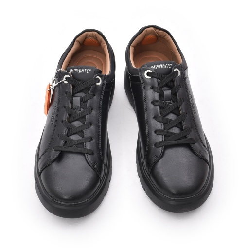 Sneakers bărbați din piele naturală Impronte Venier Derby IM62000A 062, negri — vedere de sus
