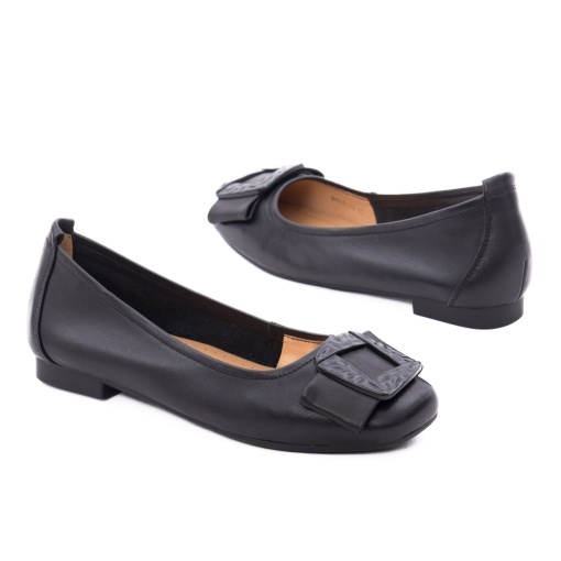 Balerini dama din piele naturala, PASS Collection M4M480012A 01-N, negru - Img 3