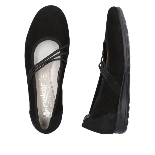 Balerini dama, piele naturala nabuc, L9369-00, negru - Img 4