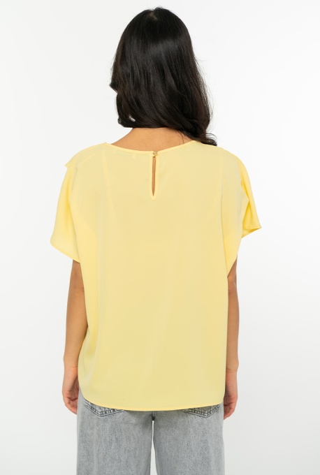 Bluza dama uni din sifon RALU, Hermosa, galben - Img 7