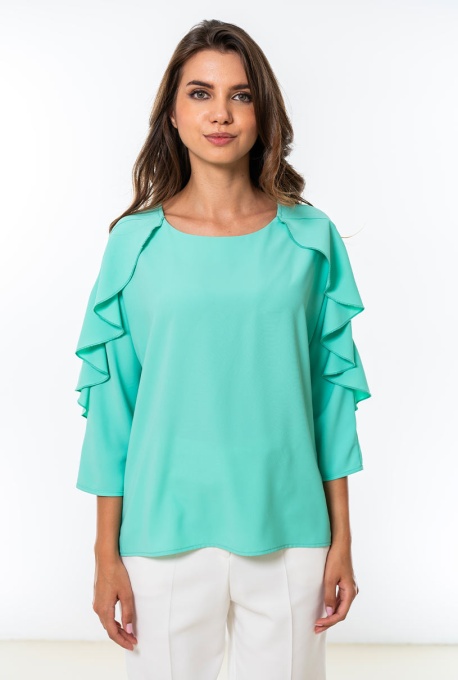 Bluză damă vernil Hermosa Kristina – sifon elegant - Img 3