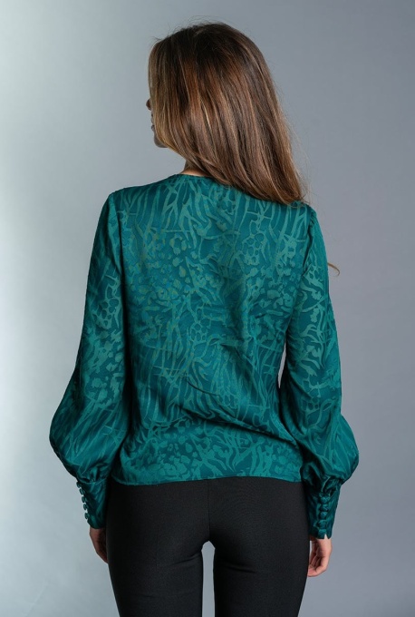 Bluza din organza devore Ronda, verde - Img 8