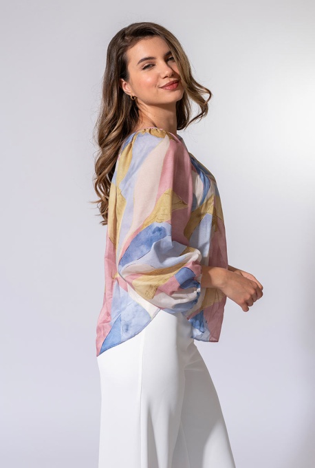 Bluza lejera cu imprimeu abstract ISOLDA, Hermosa, multicolor - Img 7