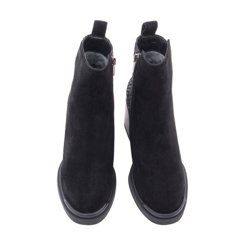 Botine damă din piele întoarsă, Epica 32177-0513-H564J O7-I, negru cu imprimeu - Img 4