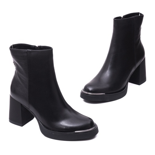 Botine dama din piele naturala, Epica, JYJY70014B 01-N, negru - Img 2