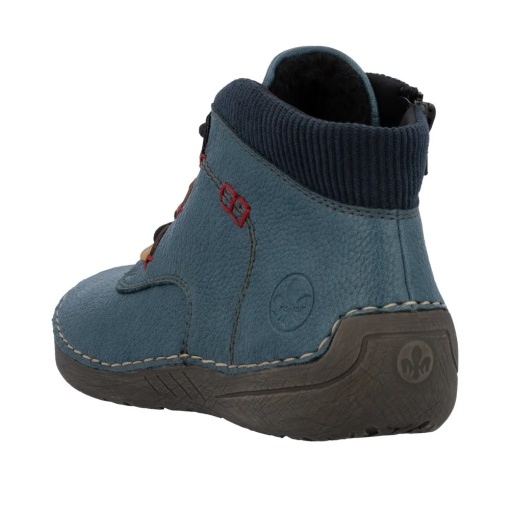 Botine dama din piele naturala, Rieker, 52544-14, albastru - Img 8