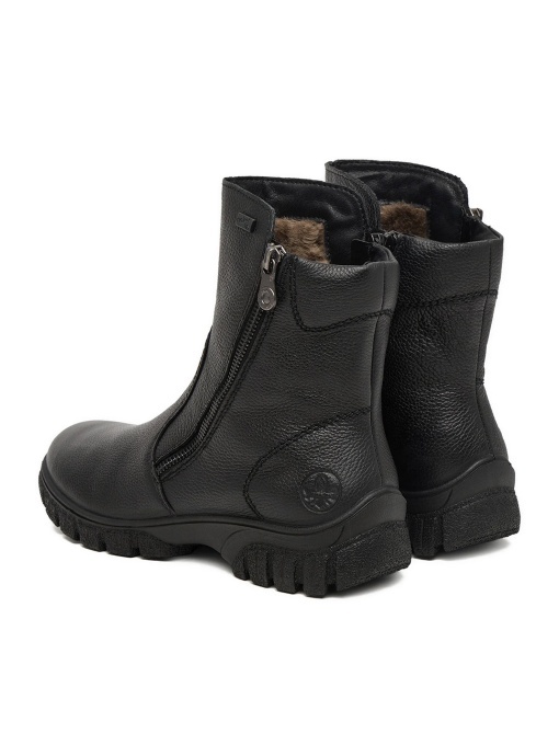 Botine dama din piele naturala, Rieker Z7263-00, negru - Img 2